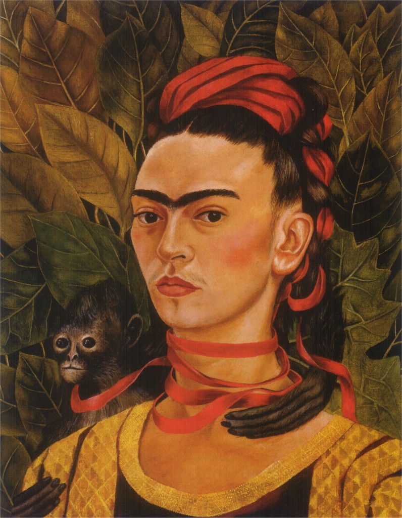 Self Portrait With Monkey, by Frida Kahlo